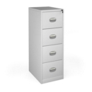 Steel 4 drawer contract filing cabinet 1320mm high - light grey