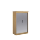 Systems horizontal tambour door cupboard 1600mm high - oak