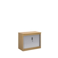 Systems horizontal tambour door cupboard 800mm high - oak