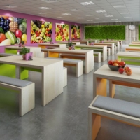 Slab benching solution dining table 2000mm wide