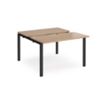 Adapt sliding top back to back desks 1200mm x 1200mm - black frame and beech top