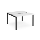 Adapt sliding top back to back desks 1200mm x 1200mm - black frame and white top