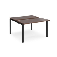 Adapt sliding top starter units back to back 1200mm x 1200mm - black frame and walnut top