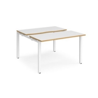 Adapt sliding top starter units back to back 1200mm x 1200mm - white frame and white top with oak edging