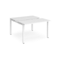 Adapt sliding top back to back desks 1200mm x 1200mm - white frame and white top