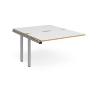 Adapt sliding top add on unit single 1200mm x 1600mm - silver frame and white top with oak edging
