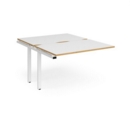 Adapt sliding top add on unit single 1200mm x 1600mm - white frame and white top with oak edging