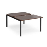 Adapt sliding top starter units back to back 1200mm x 1600mm - black frame and walnut top