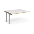 Adapt sliding top add on unit single 1400mm x 1200mm - silver frame and white top with oak edging