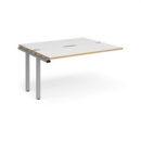 Adapt sliding top add on unit single 1400mm x 1200mm - silver frame and white top with oak edging