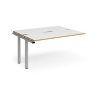 Adapt sliding top add on unit single 1400mm x 1200mm - silver frame and white top with oak edging
