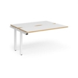 Adapt sliding top add on unit single 1400mm x 1200mm - white frame and white top with oak edging