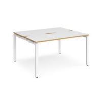 Adapt sliding top starter units back to back 1400mm x 1200mm - white frame and white top with oak edging