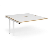 Adapt sliding top add on unit single 1400mm x 1600mm - white frame and white top with oak edging