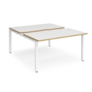 Adapt sliding top starter units back to back 1400mm x 1600mm - white frame and white top with oak edging