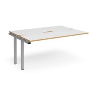 Adapt sliding top add on unit single 1600mm x 1200mm - silver frame and white top with oak edging
