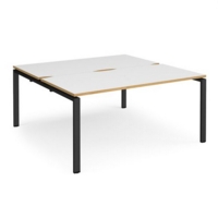 Adapt sliding top starter units back to back 1600mm x 1200mm - black frame and white top with oak edging