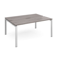 Adapt sliding top starter units back to back 1600mm x 1200mm - silver frame and grey oak top