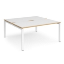 Adapt sliding top starter units back to back 1600mm x 1200mm - white frame and white top with oak edging