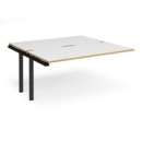 Adapt sliding top add on unit single 1600mm x 1600mm - black frame and white top with oak edging