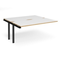Adapt sliding top add on unit single 1600mm x 1600mm - black frame and white top with oak edging