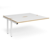 Adapt sliding top add on unit single 1600mm x 1600mm - white frame and white top with oak edging