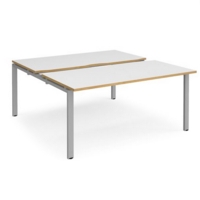 Adapt sliding top starter units back to back 1600mm x 1600mm - silver frame and white top with oak edging