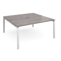 Adapt sliding top starter units back to back 1600mm x 1600mm - white frame and grey oak top