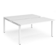 Adapt sliding top back to back desks 1600mm x 1600mm - white frame and white top