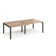 Adapt sliding top double back to back desks 2400mm x 1200mm - black frame and beech top