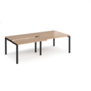 Adapt sliding top double back to back desks 2400mm x 1200mm - black frame and beech top