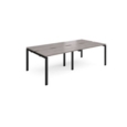 Adapt sliding top double back to back desks 2400mm x 1200mm - black frame and grey oak top