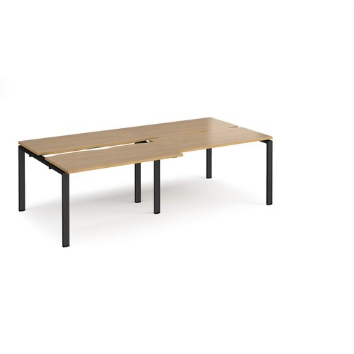 Overlap Desk Adapt sliding top double back to back desks 2400mm x 1200mm - black ...