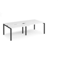 Adapt sliding top double back to back desks 2400mm x 1200mm - black frame and white top