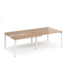 Adapt sliding top double back to back desks 2400mm x 1200mm - white frame and beech top