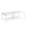 Adapt sliding top double back to back desks 2400mm x 1200mm - white frame and white top