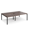 Adapt sliding top double back to back desks 2400mm x 1600mm - black frame and walnut top