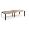 Adapt sliding top double back to back desks 2800mm x 1200mm - black frame and beech top