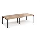 Adapt sliding top double back to back desks 2800mm x 1200mm - black frame and beech top