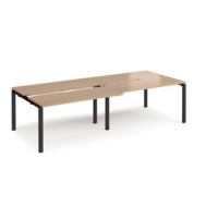 Adapt sliding top double back to back desks 2800mm x 1200mm - black frame and beech top
