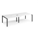 Adapt sliding top double back to back desks 2800mm x 1200mm - black frame and white top