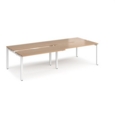 Adapt sliding top double back to back desks 2800mm x 1200mm - white frame and beech top