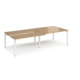 Adapt sliding top double back to back desks 2800mm x 1200mm - white frame and oak top