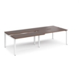 Adapt sliding top double back to back desks 2800mm x 1200mm - white frame and walnut top