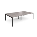 Adapt sliding top double back to back desks 2800mm x 1600mm - black frame and grey oak top