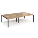 Adapt sliding top double back to back desks 2800mm x 1600mm - black frame and oak top
