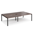 Adapt sliding top double back to back desks 2800mm x 1600mm - black frame and walnut top