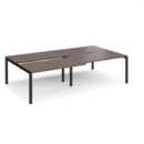 Adapt sliding top double back to back desks 2800mm x 1600mm - black frame and walnut top
