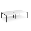 Adapt sliding top double back to back desks 2800mm x 1600mm - black frame and white top