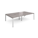 Adapt sliding top double back to back desks 2800mm x 1600mm - silver frame and grey oak top